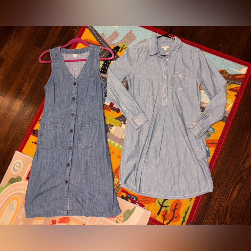 Denim/linen dress pair gap& Old navy size small